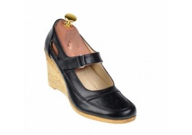 Pantofi dama cu platforma din piele naturala - Foarte comozi P9154NBOX